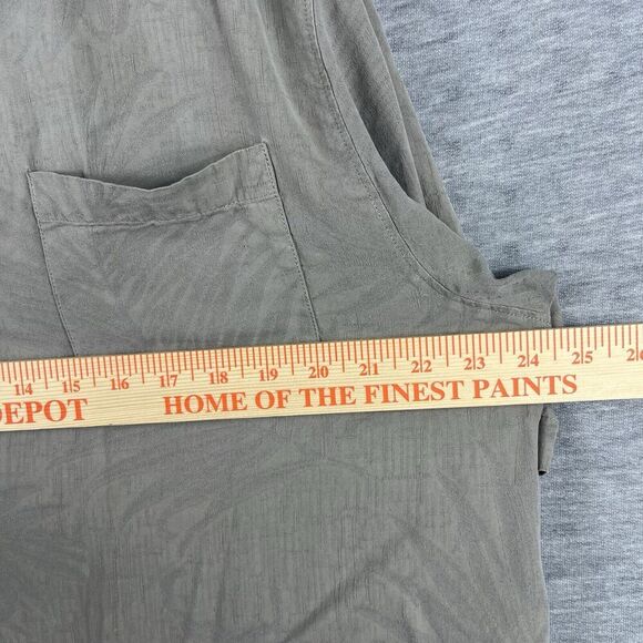 Tommy Bahama Button Up Floral Silk Shirt Size XL Men Solid Tan Original Fit - Picture 8 of 10